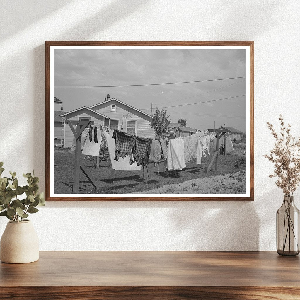 Laundry on Clothesline at Idaho Farm Labor Camp 1941