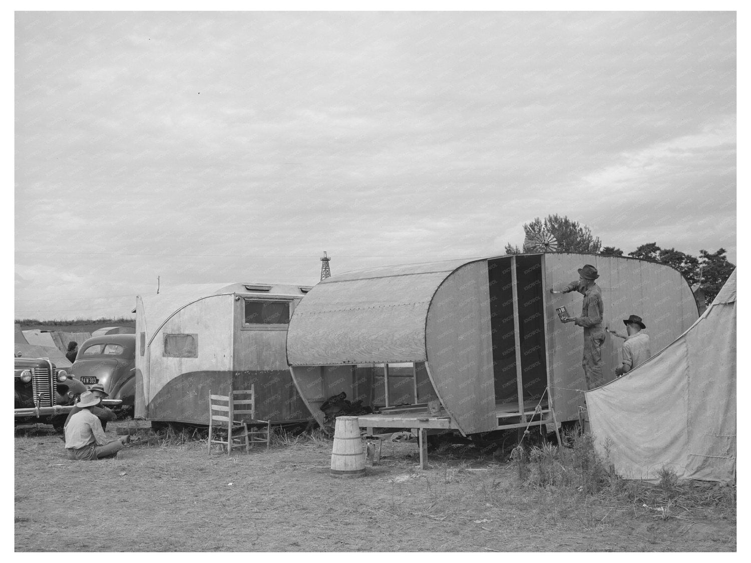 1941 Vintage Trailer Houses for Pea Pickers in Idaho
