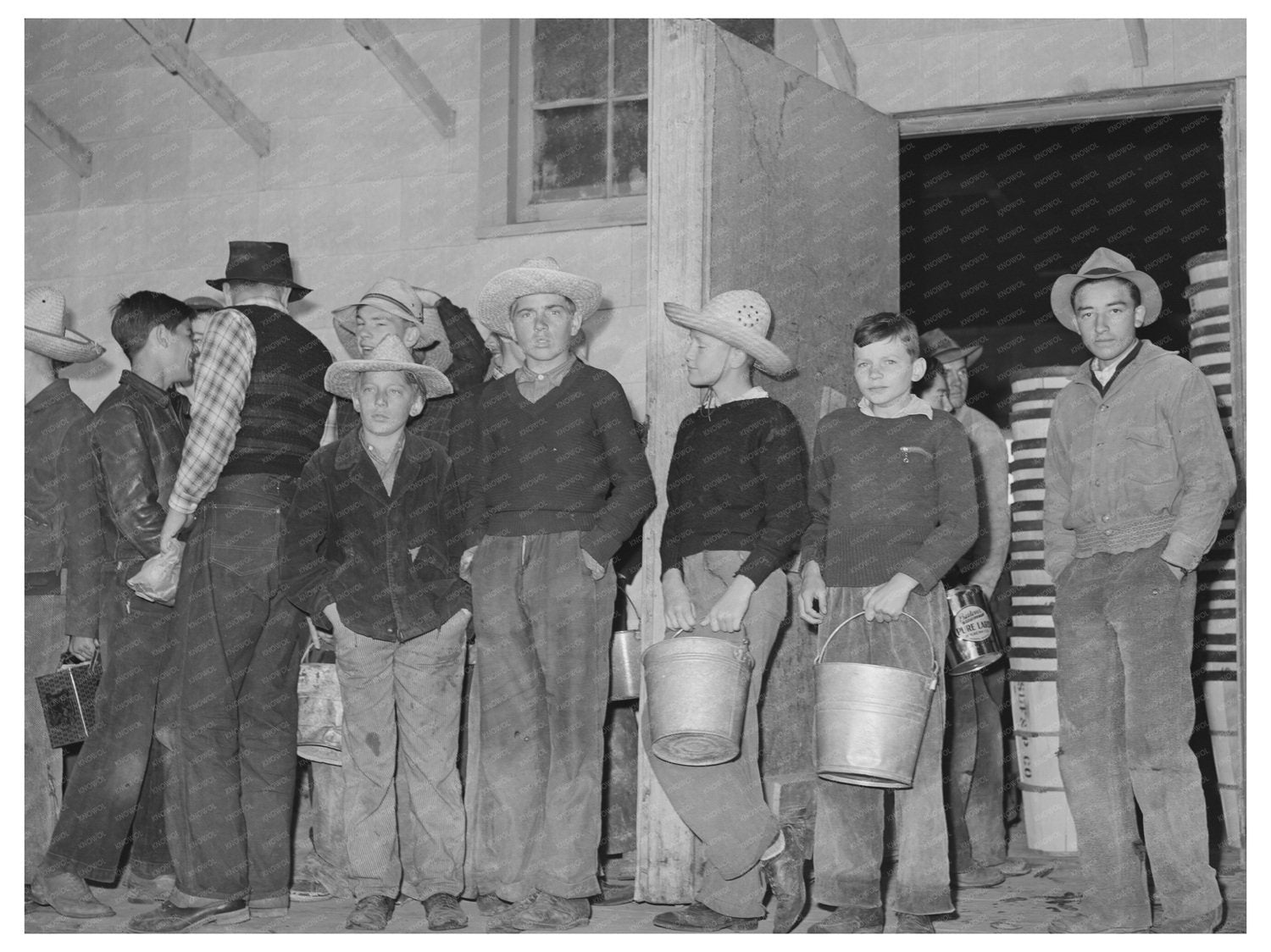 High School Boys Picking Peas Canyon County Idaho 1941