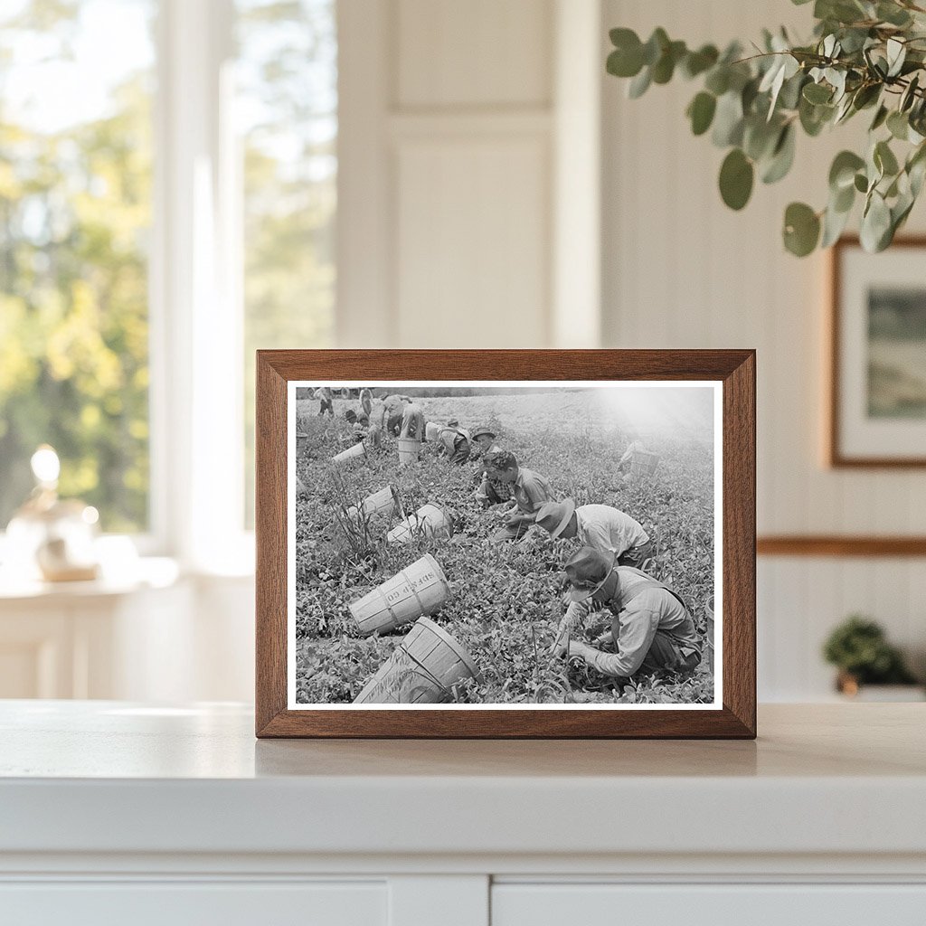 Pea Pickers in Canyon County Idaho June 1941 Black and White