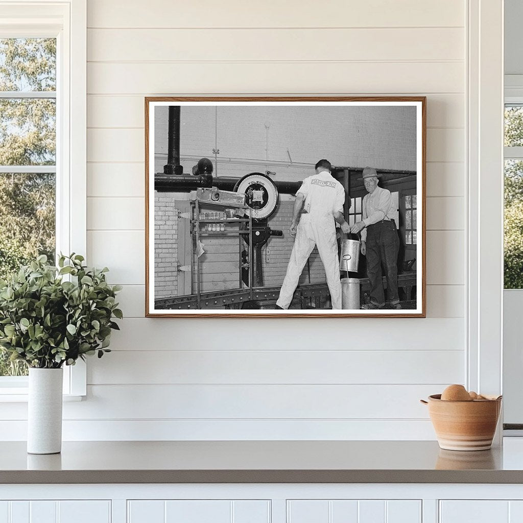 Weighing Cans of Cream at Dairymens Cooperative 1941