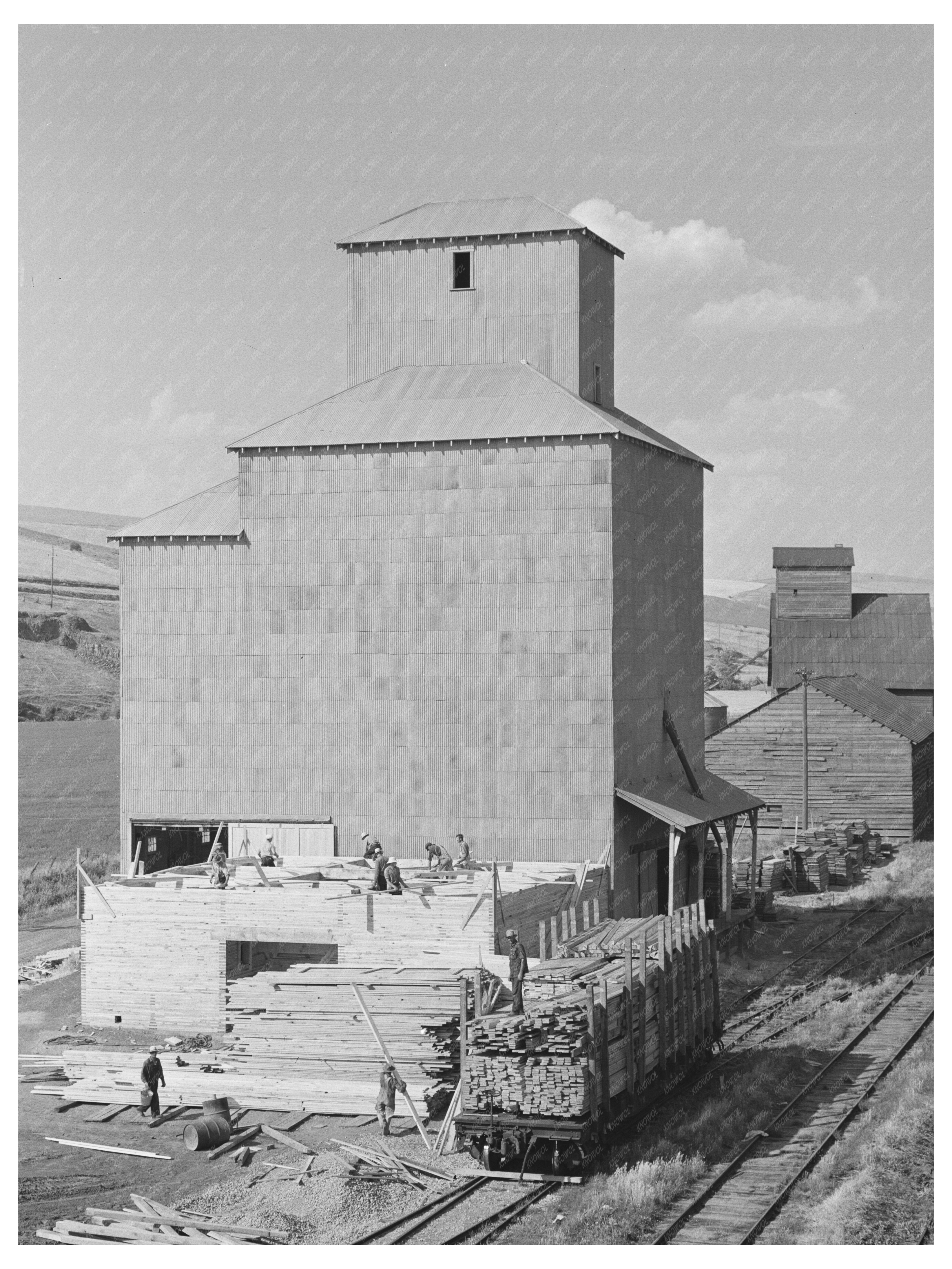 Wheat Elevator Storage Construction Dayton Washington 1941