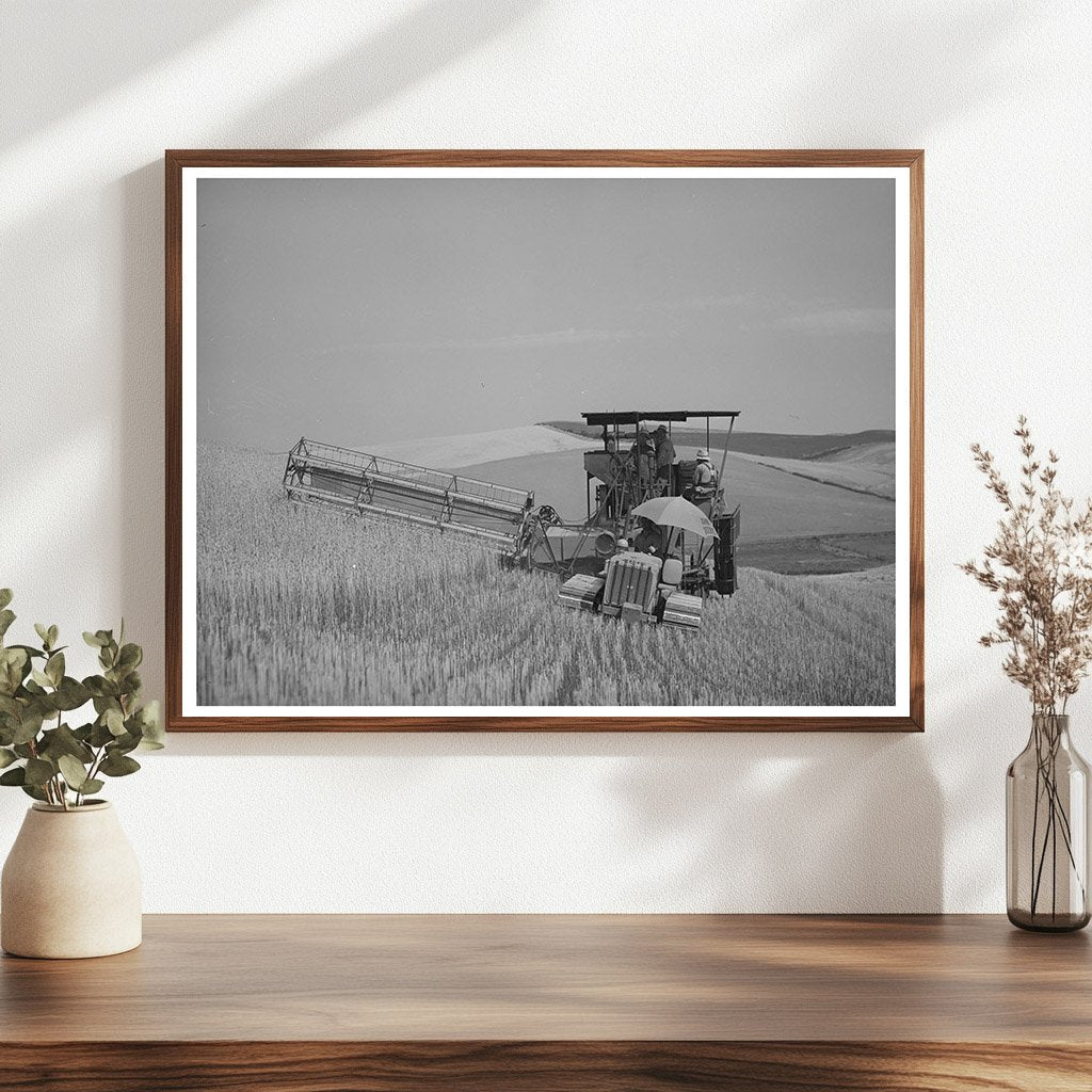 Caterpillar Combine Harvesting Wheat in Whitman County 1941