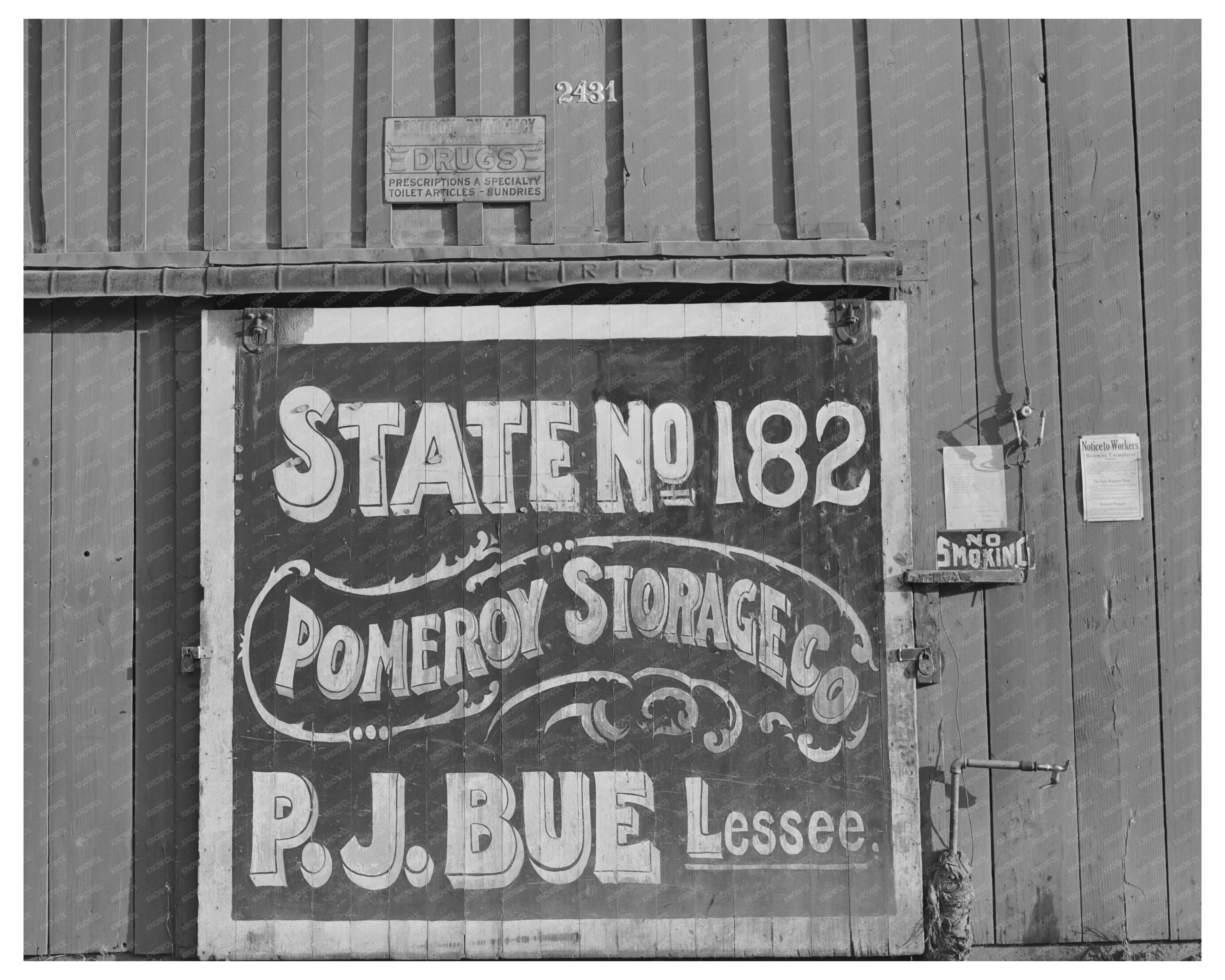 Garfield County Wheat Sack Warehouse July 1941 Image