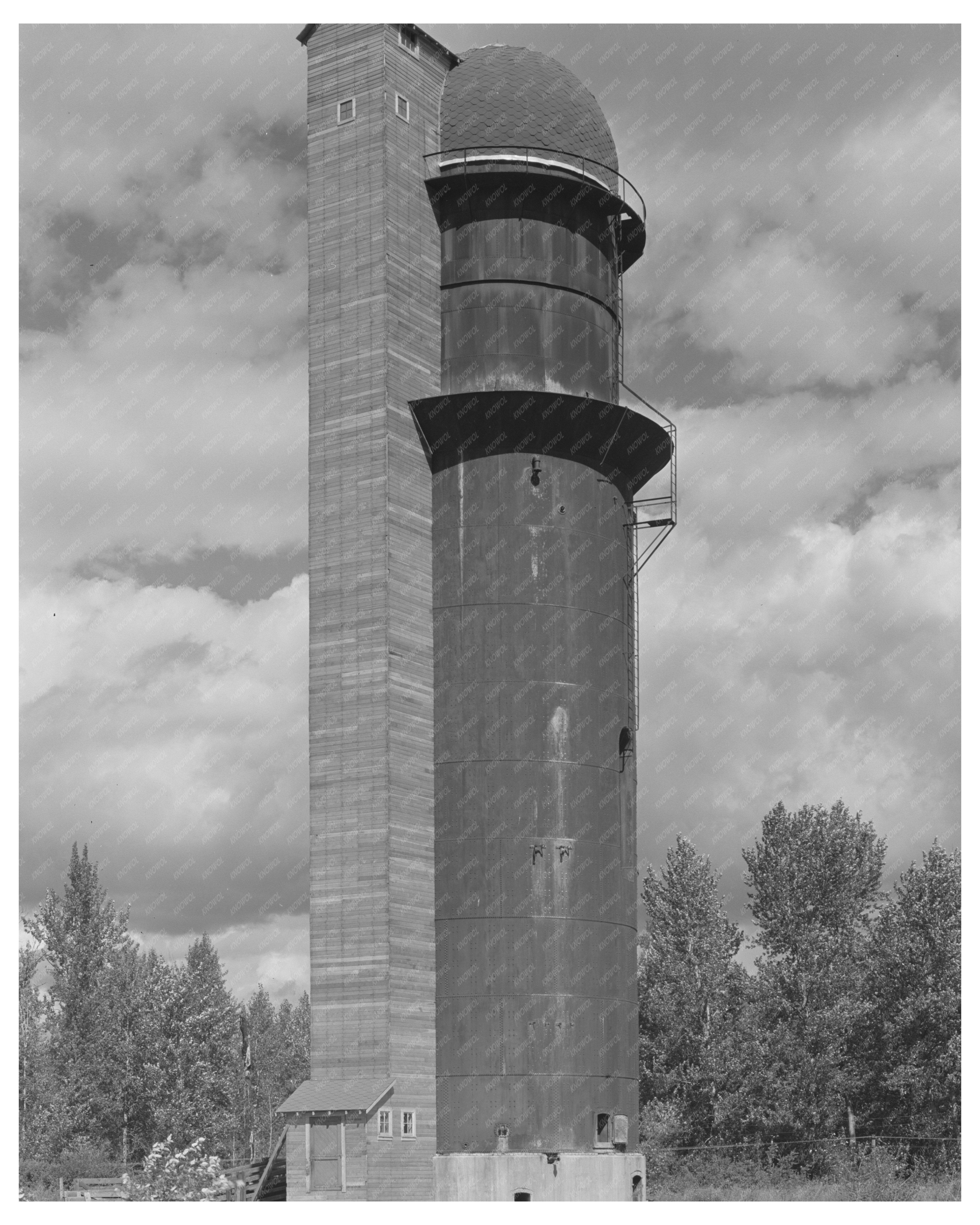 Vintage Grain Elevator Bonners Ferry Idaho 1941