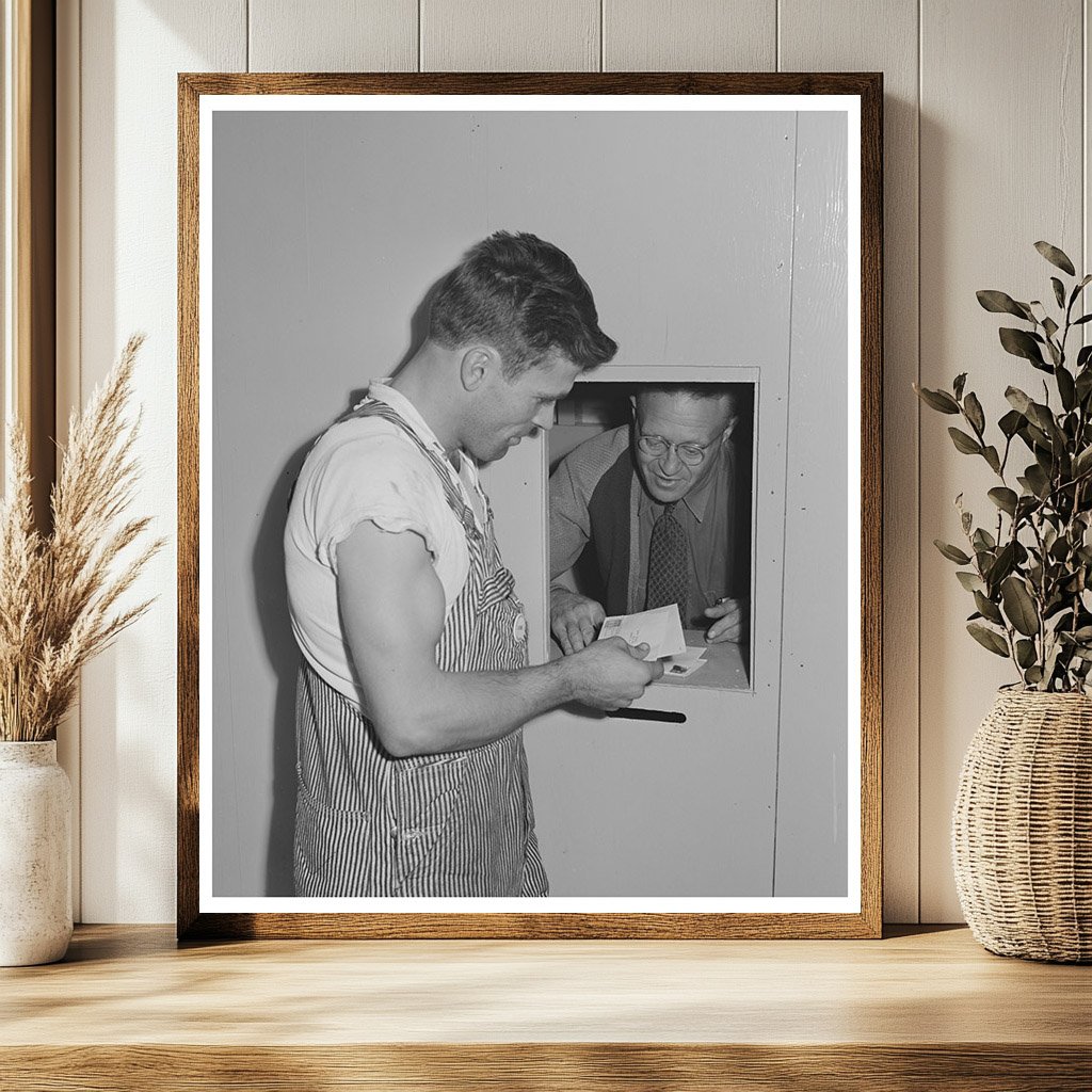Farm Worker Receiving Mail at Yakima Labor Camp 1941