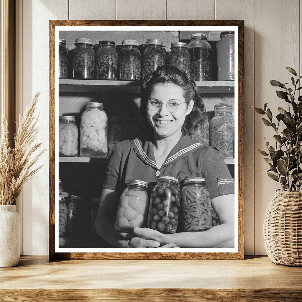 Mrs. Lee Wagoner and Home-Canned Goods 1941