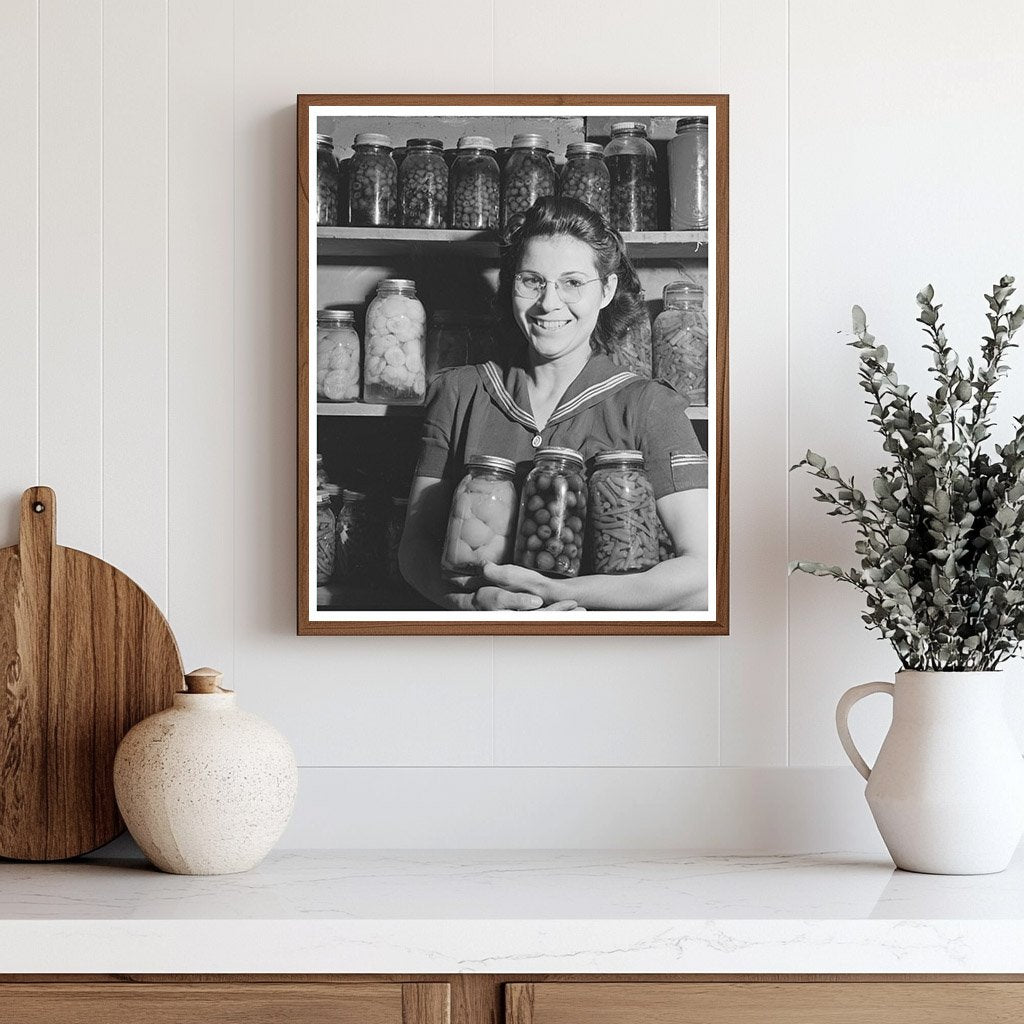 Mrs. Lee Wagoner and Home-Canned Goods 1941