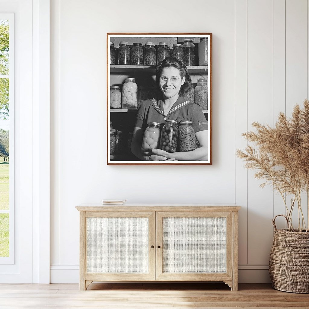 Mrs. Lee Wagoner and Home-Canned Goods 1941
