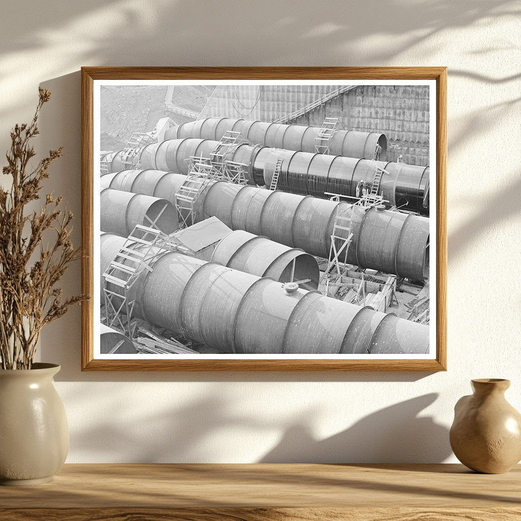 Shasta Dam Penstock Pipe December 1941 California
