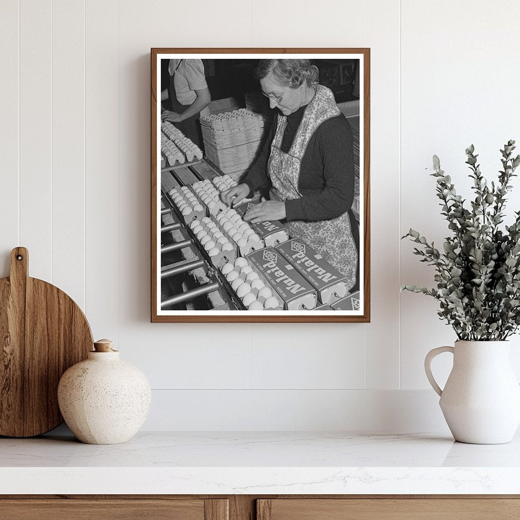 1942 Petaluma California Workers Packing Eggs