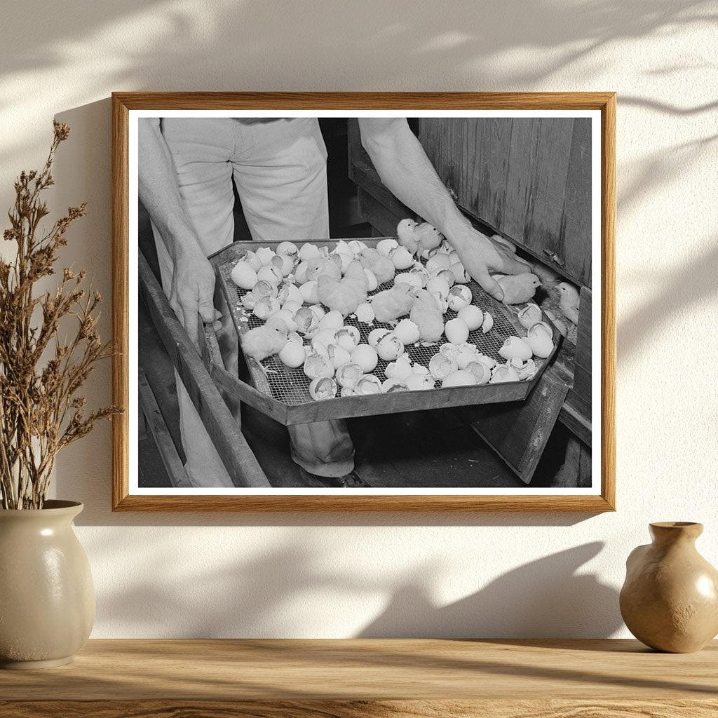 1942 Vintage Image of Newly-Hatched Chicks in California