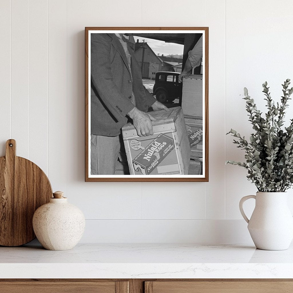 1942 Vintage Workers Loading Eggs in Petaluma California