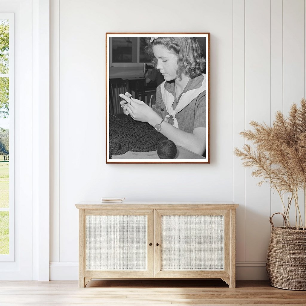 Girl Scout Knitting in Tulare County February 1942