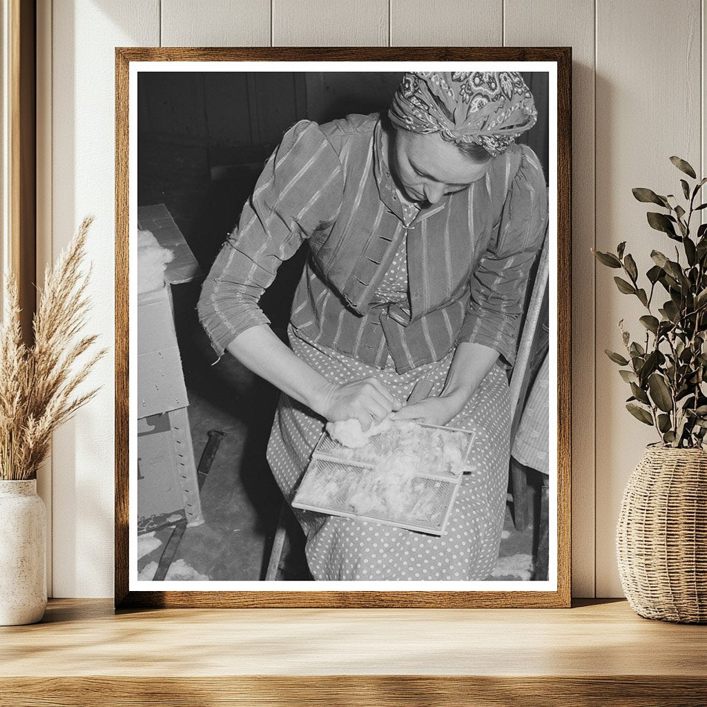 Farm Workers Carding Surplus Cotton Woodville 1942