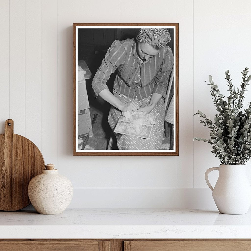 Farm Workers Carding Surplus Cotton Woodville 1942