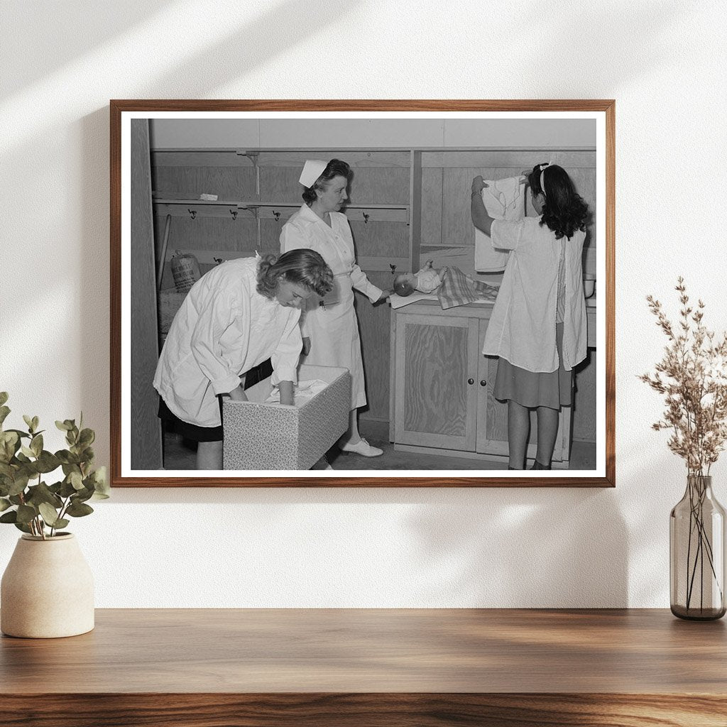 Girls Learning Baby Care at NYA Center February 1942