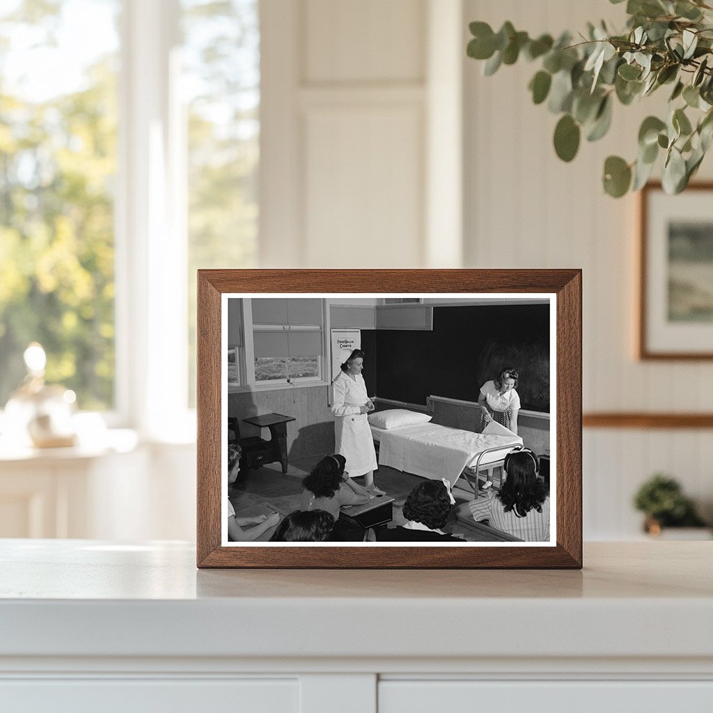 Nurse Instructs Girls on Bed-Making February 1942 Arizona