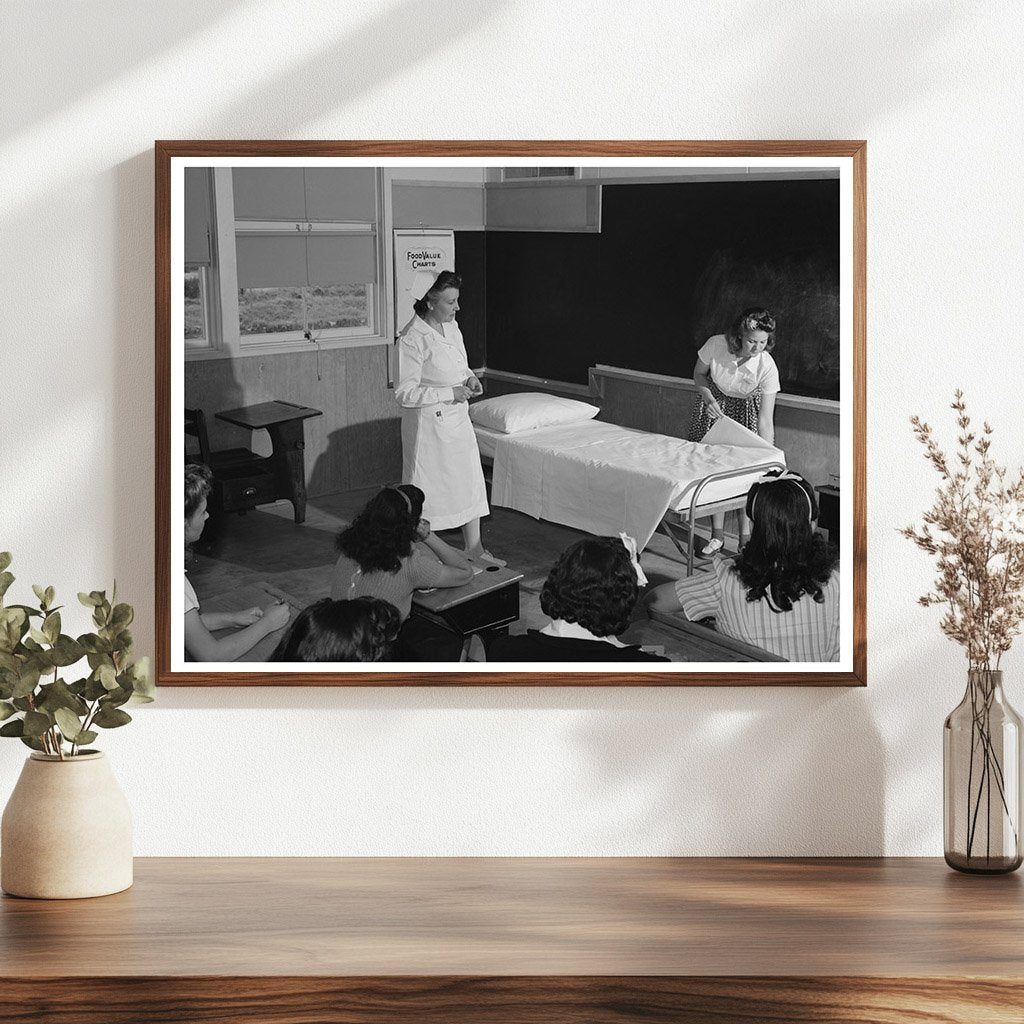 Nurse Instructs Girls on Bed-Making February 1942 Arizona