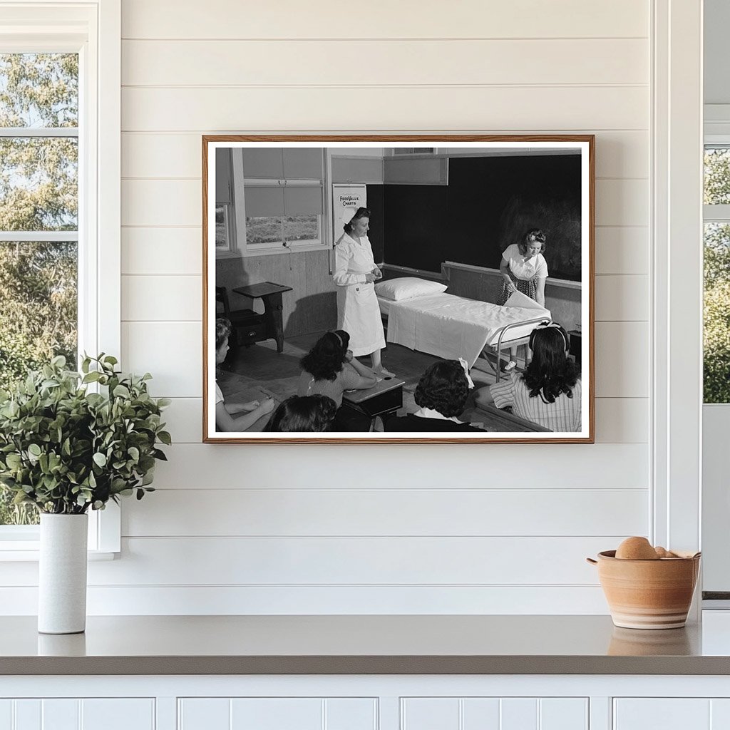 Nurse Instructs Girls on Bed-Making February 1942 Arizona
