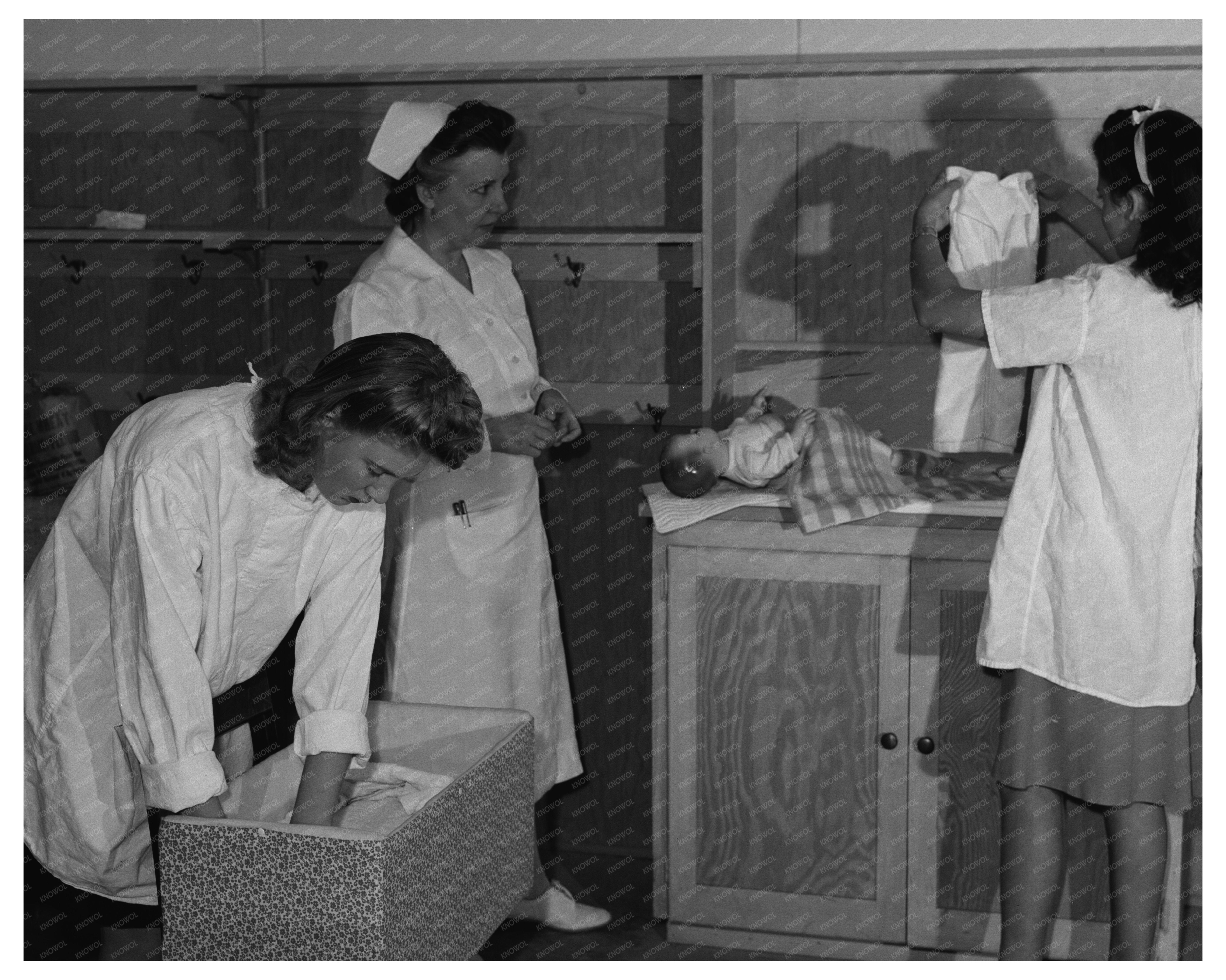 Girls Learning Infant Care at National Youth Administration 1942
