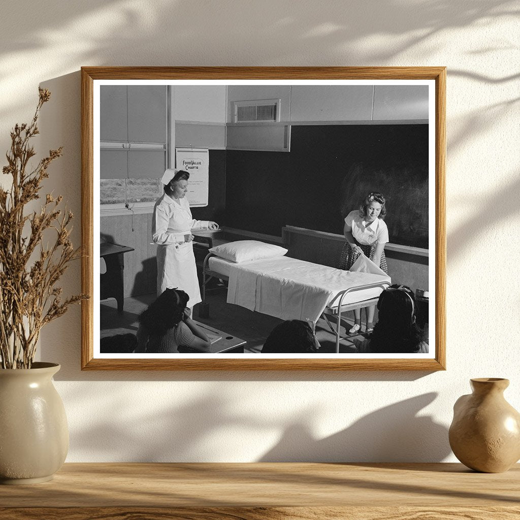 Nurse Teaches Bed-Making at Youth Center February 1942