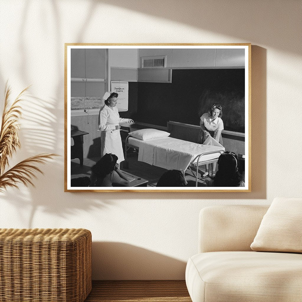 Nurse Teaches Bed-Making at Youth Center February 1942