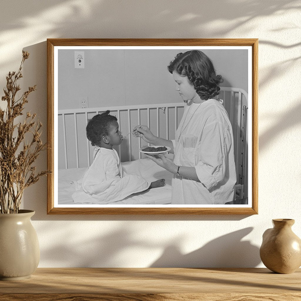 Young Girl Serves Lunch to Patient at Cairns Hospital 1942