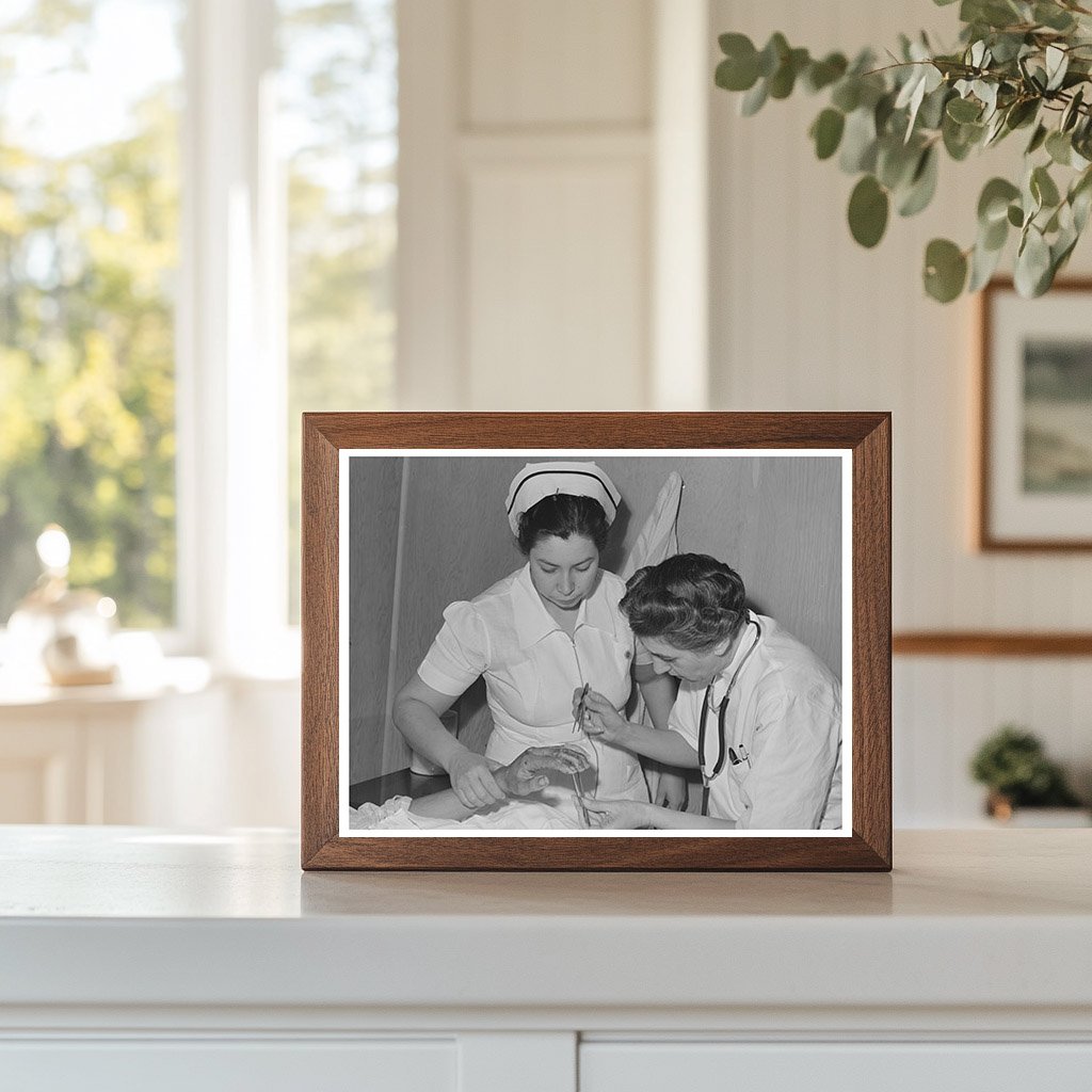 Resident Doctor Treats Burn Victim at Cairns Hospital 1942