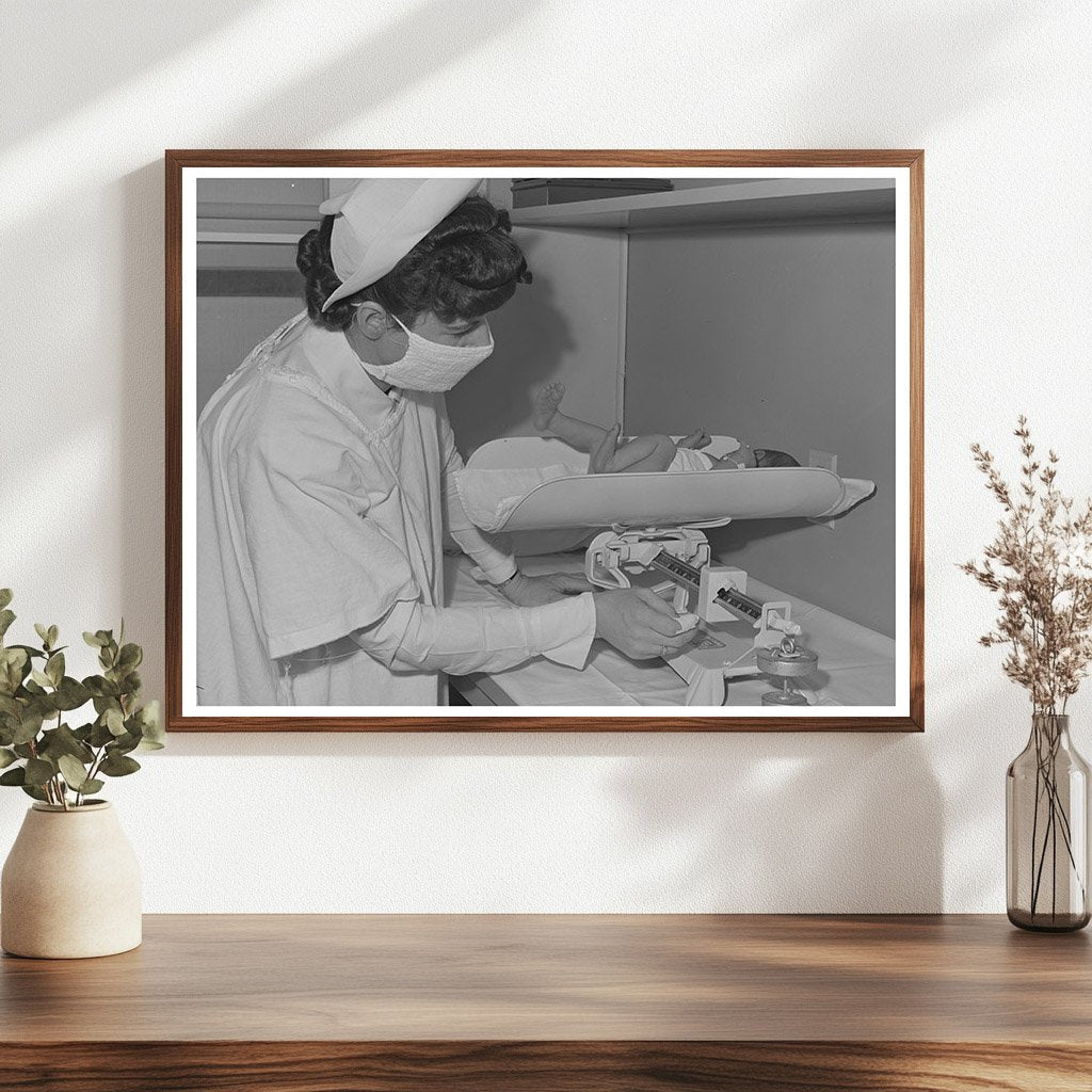 Nurse Weighing Newborn at Cairns General Hospital 1942