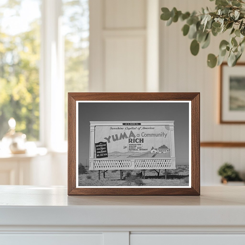 Yuma County Arizona Sign March 1942 Historical Photograph