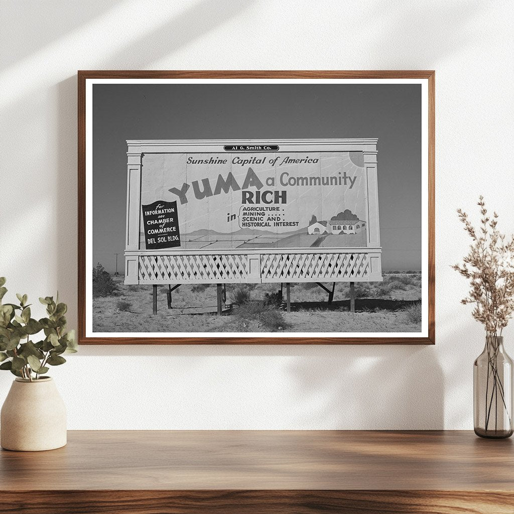 Yuma County Arizona Sign March 1942 Historical Photograph