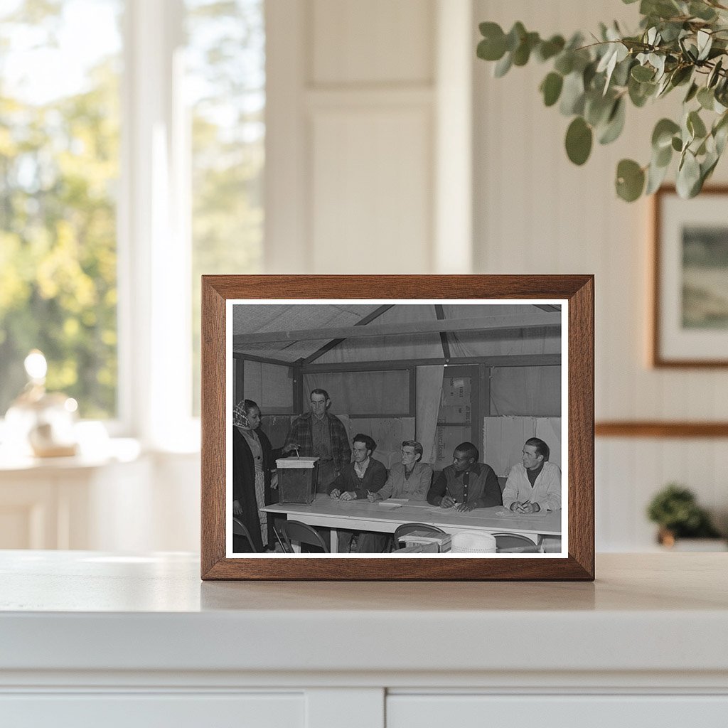 Farm Workers Voting for Camp Council in Arizona 1942