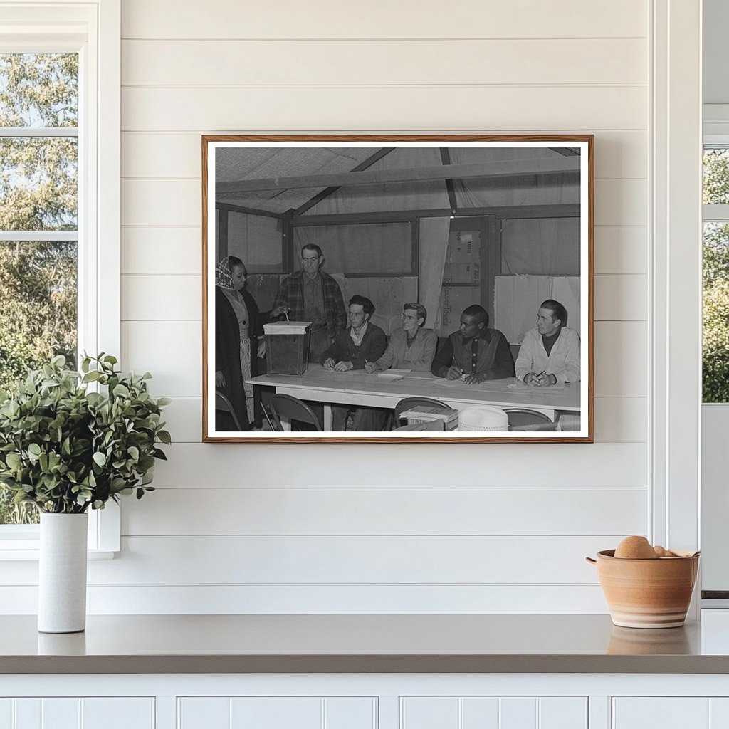 Farm Workers Voting for Camp Council in Arizona 1942