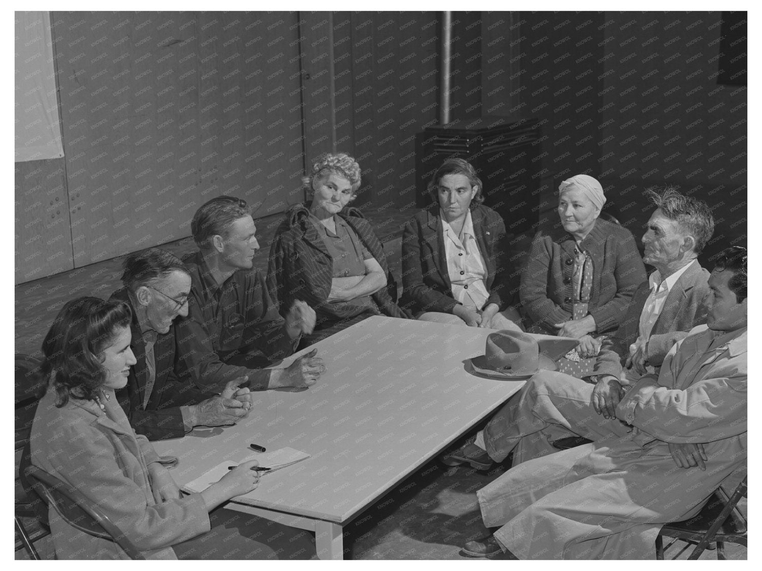 Camp Council Meeting for Farm Workers Yuma Arizona March 1942