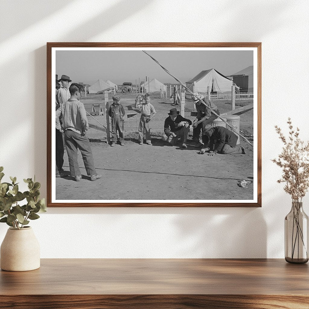 Boys Playing Marbles in Friendly Corners Arizona 1942