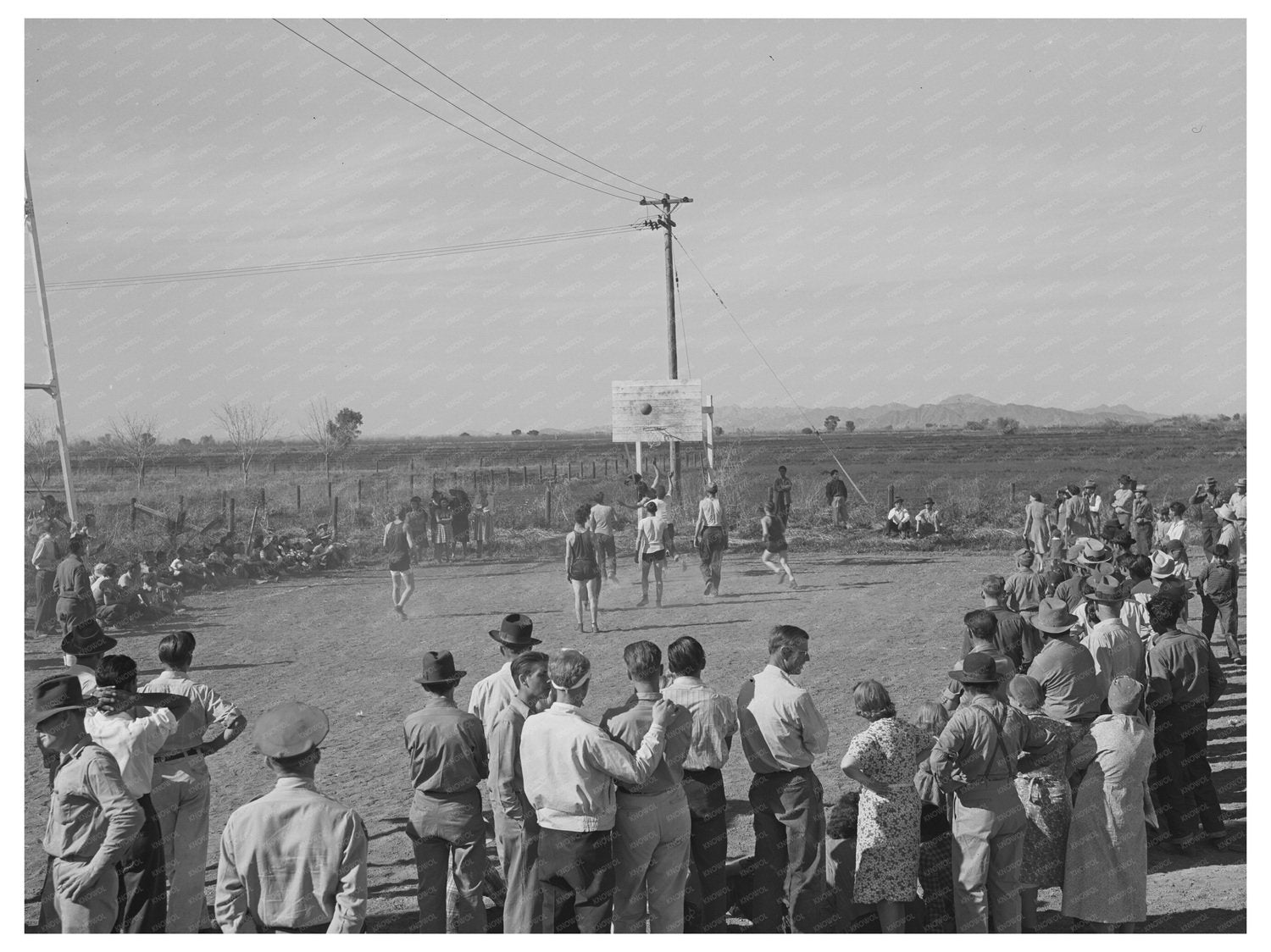 Basketball Game at FSA Farm Workers Community Yuma 1942
