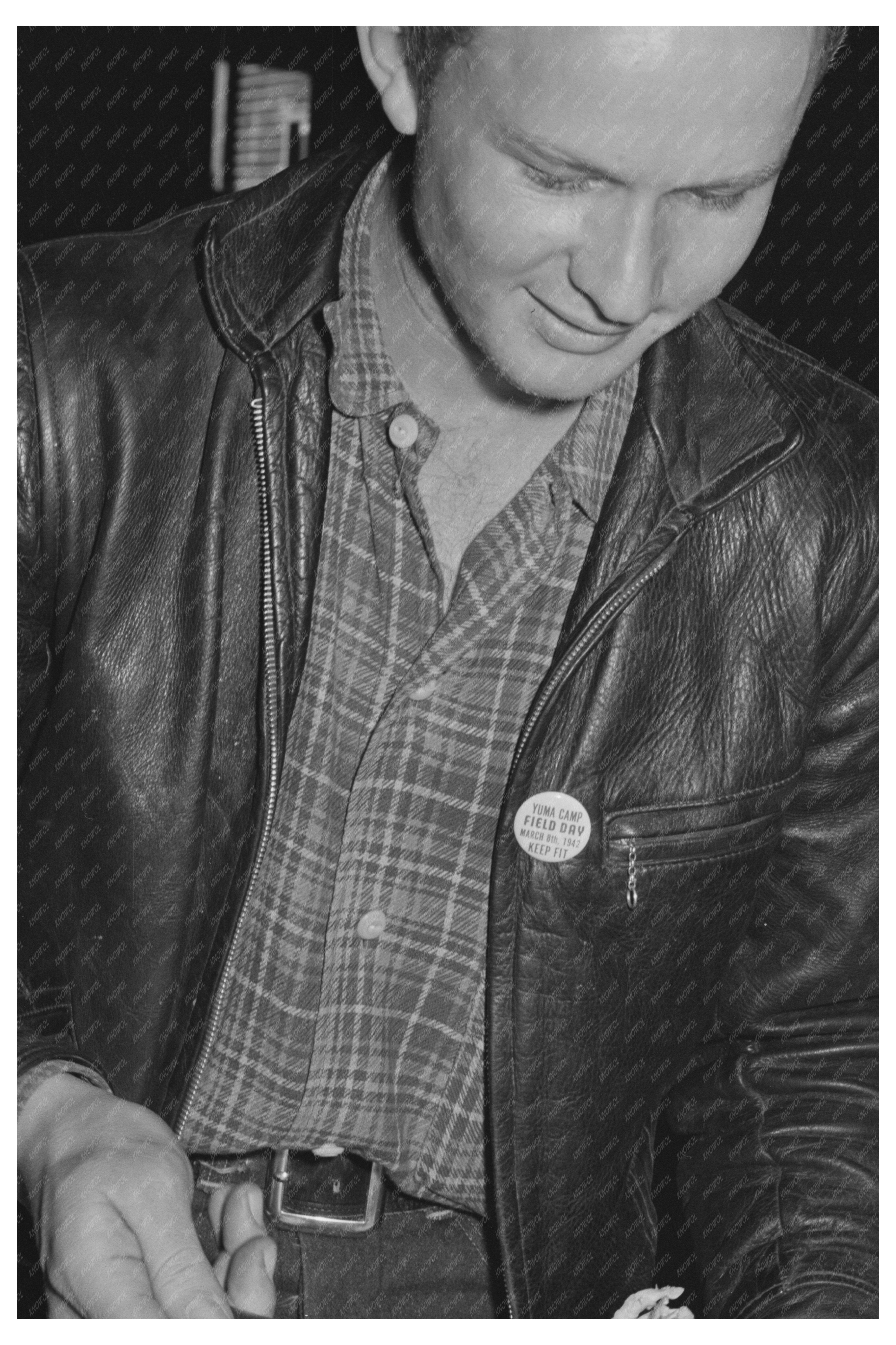 Farm Worker Dining at Yuma Field Day March 1942