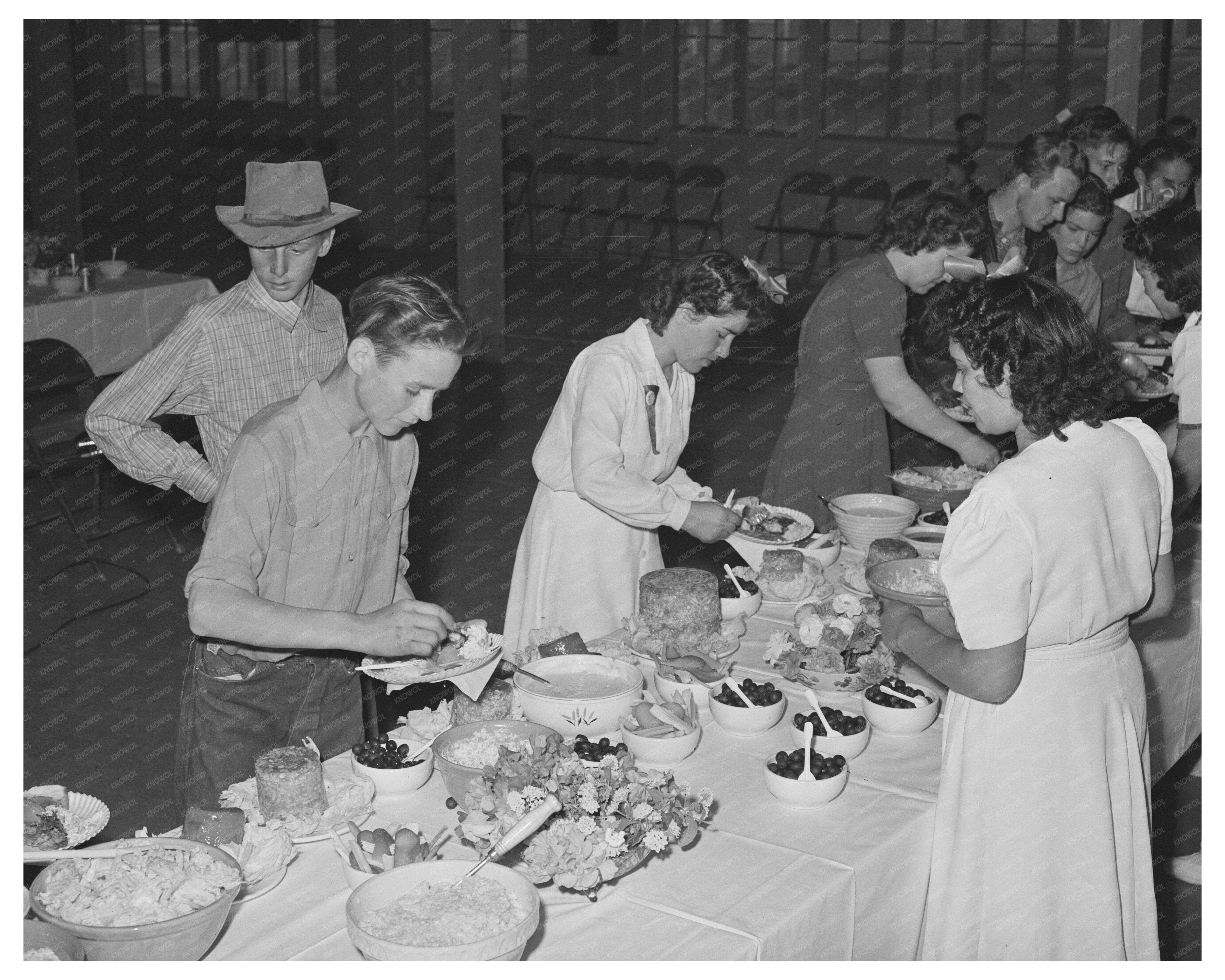 Dinner at FSA Farm Workers Community Yuma Arizona 1942