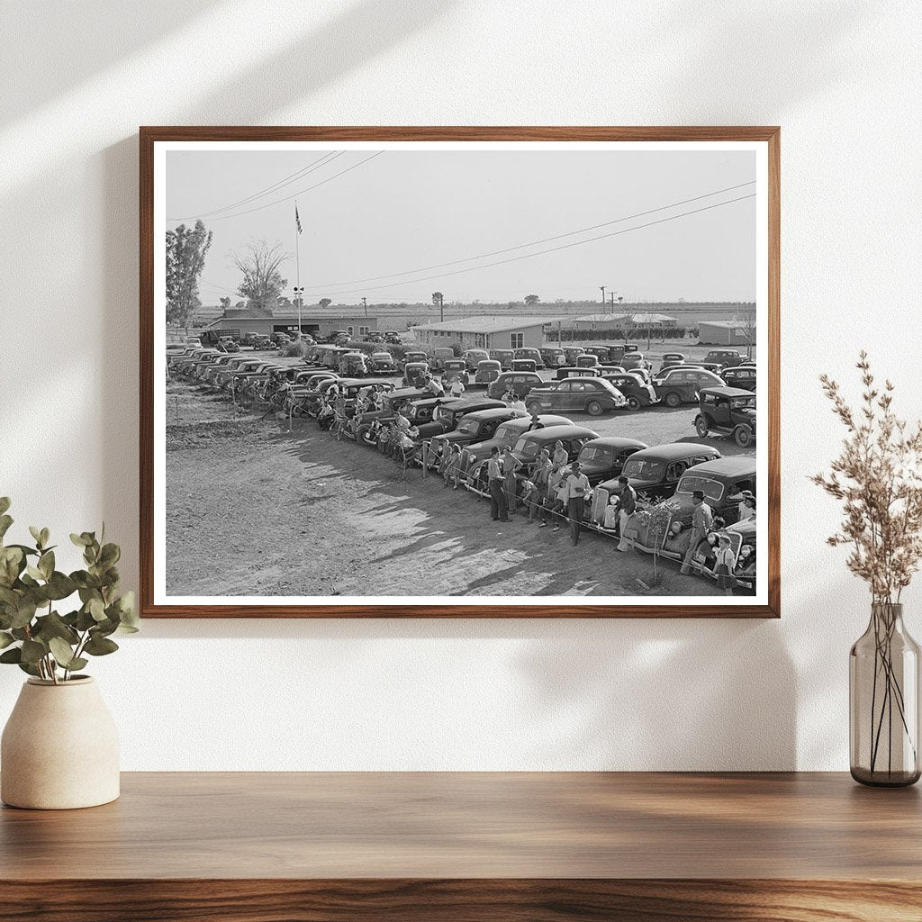 Farm Workers Autos Yuma Arizona Field Day March 1942