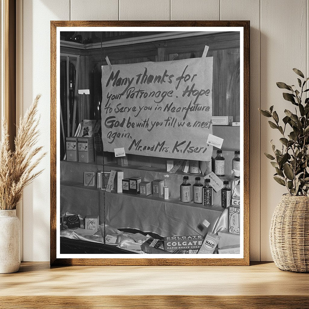 1942 Vintage Photo of Japanese American Store Sign in LA