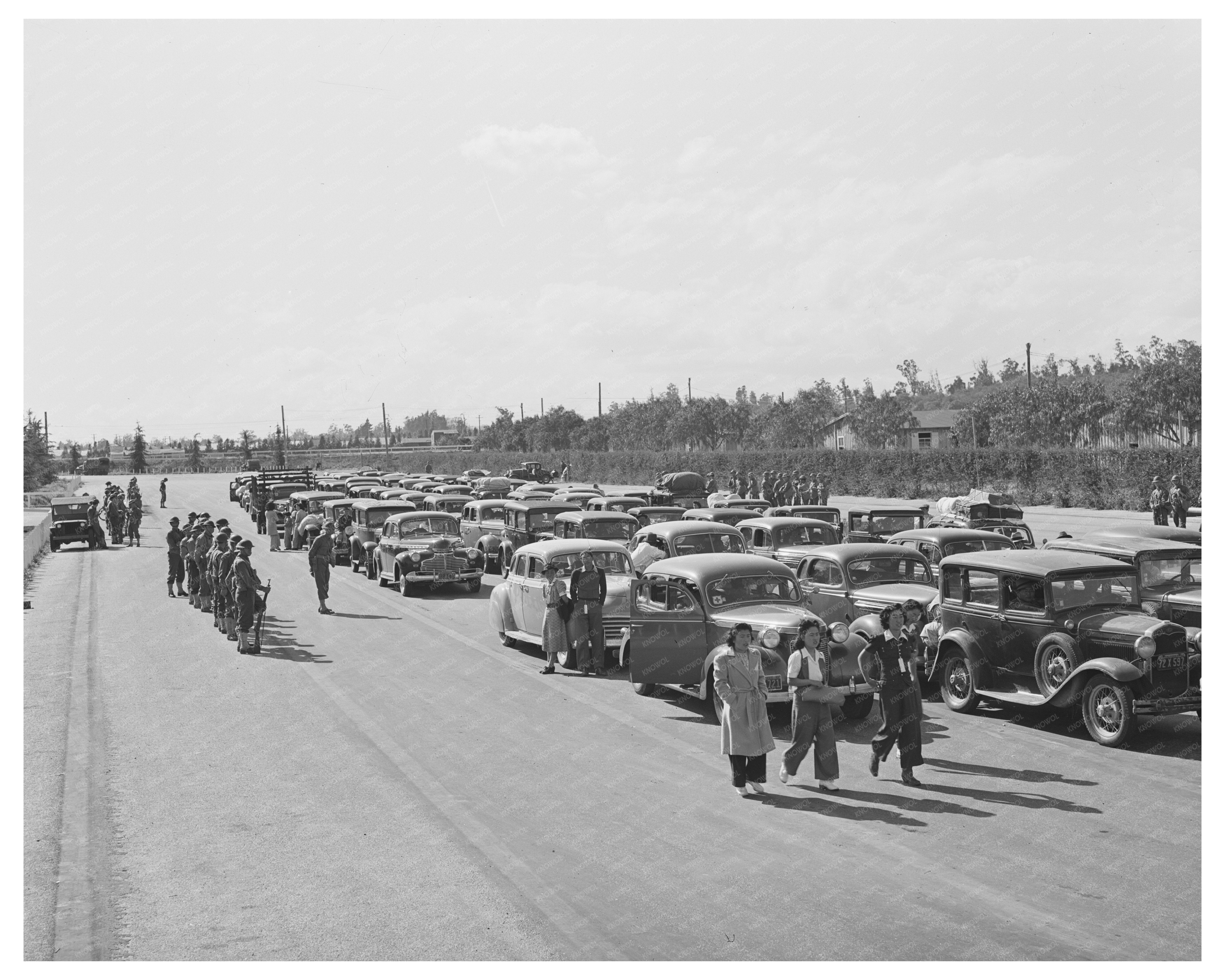 Japanese Individuals Arriving at Santa Anita April 1942