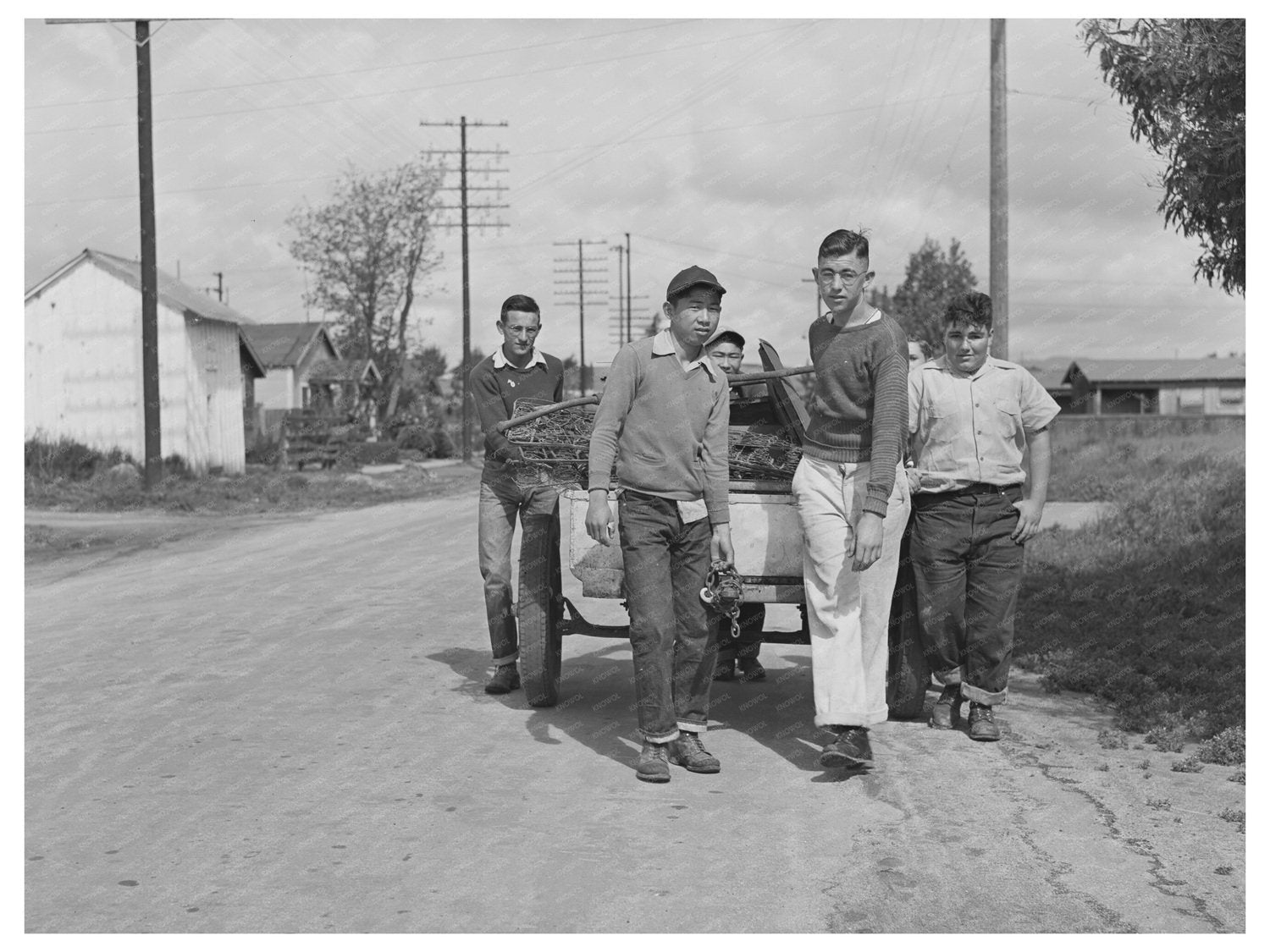 Schoolchildren Scrap Metal Drive San Juan Bautista 1942