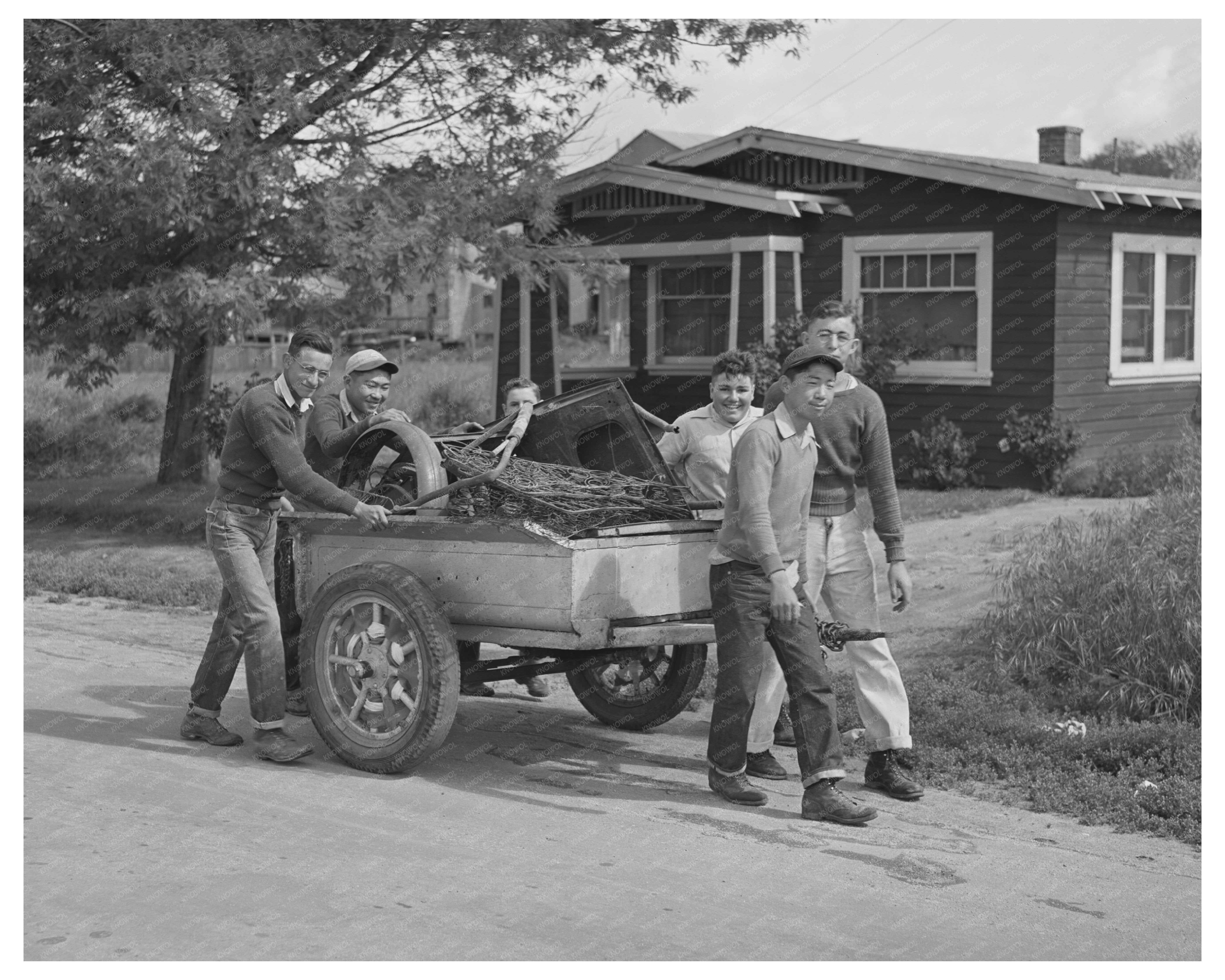 1942 Scrap Metal Drive by Japanese-Americans in San Juan Bautista