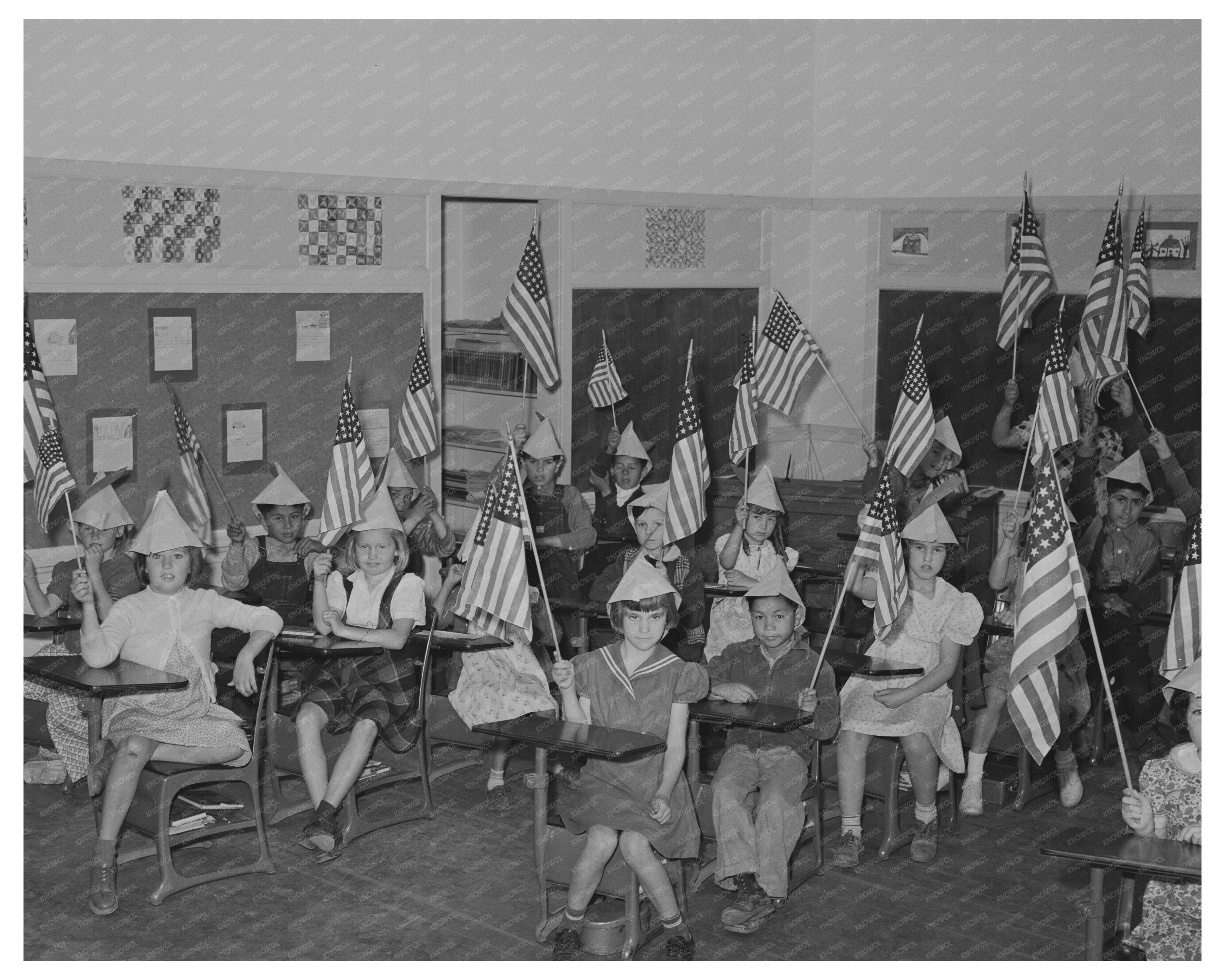 Schoolchildren Parade with Scrap Metal in San Juan Bautista 1942