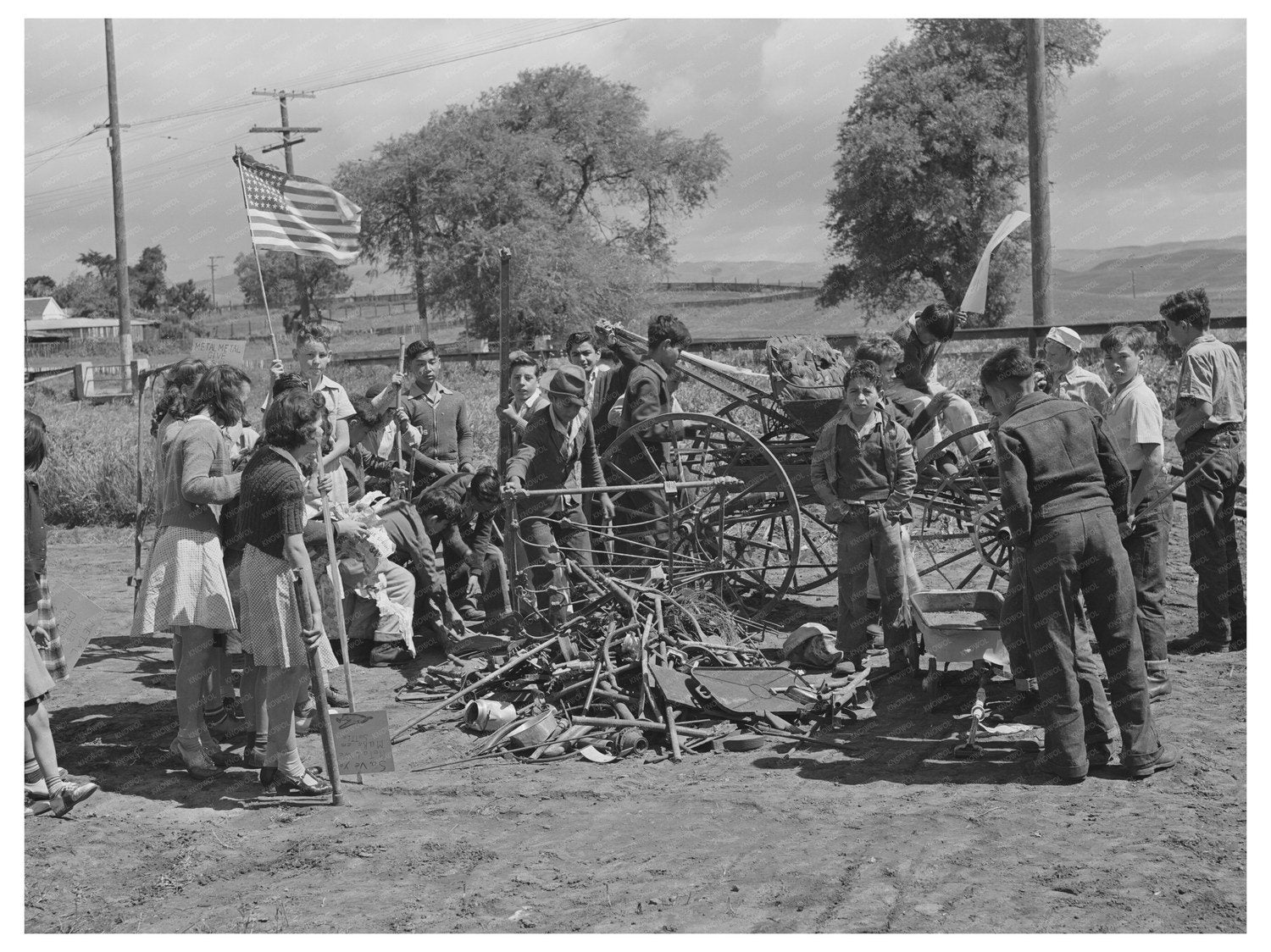 Schoolchildren with Scrap Metal for WWII May 1942