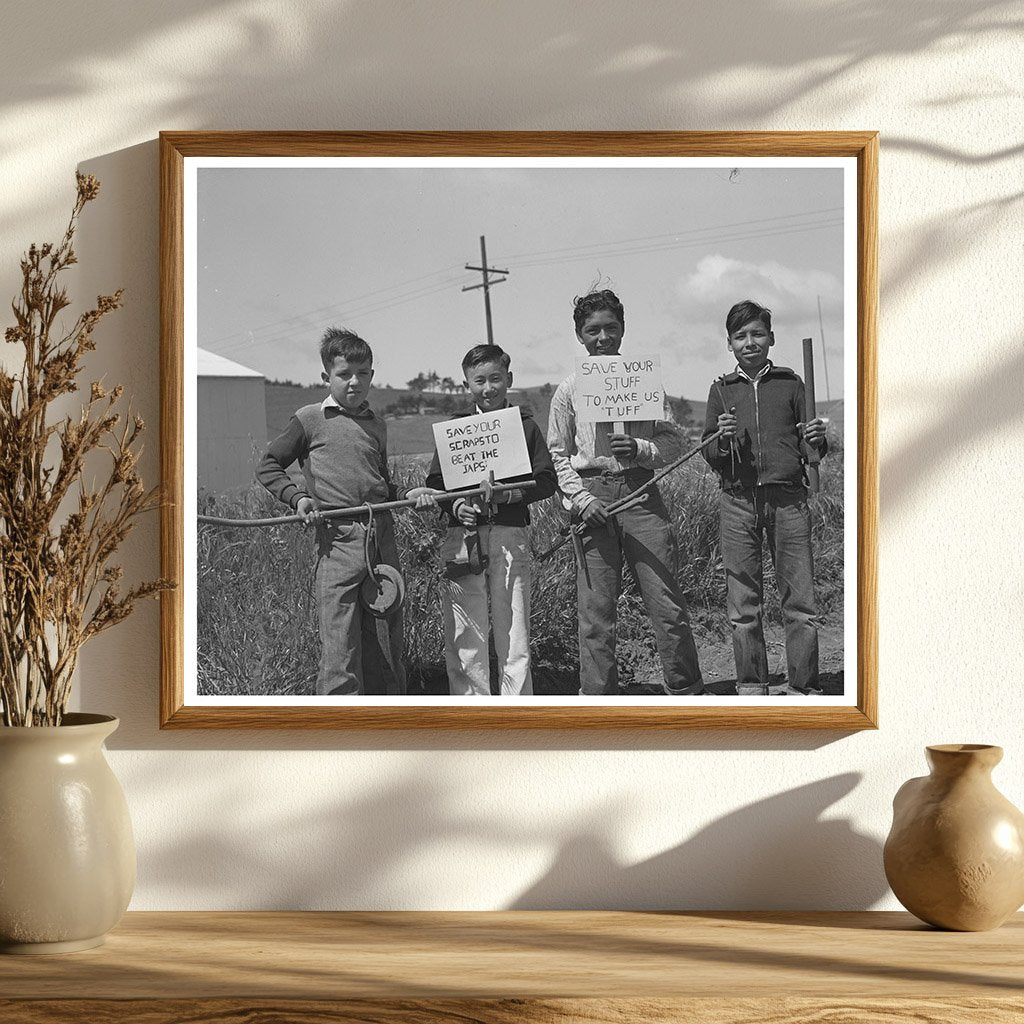 San Juan Bautista Schoolchildren Recycling Scrap Metal 1942