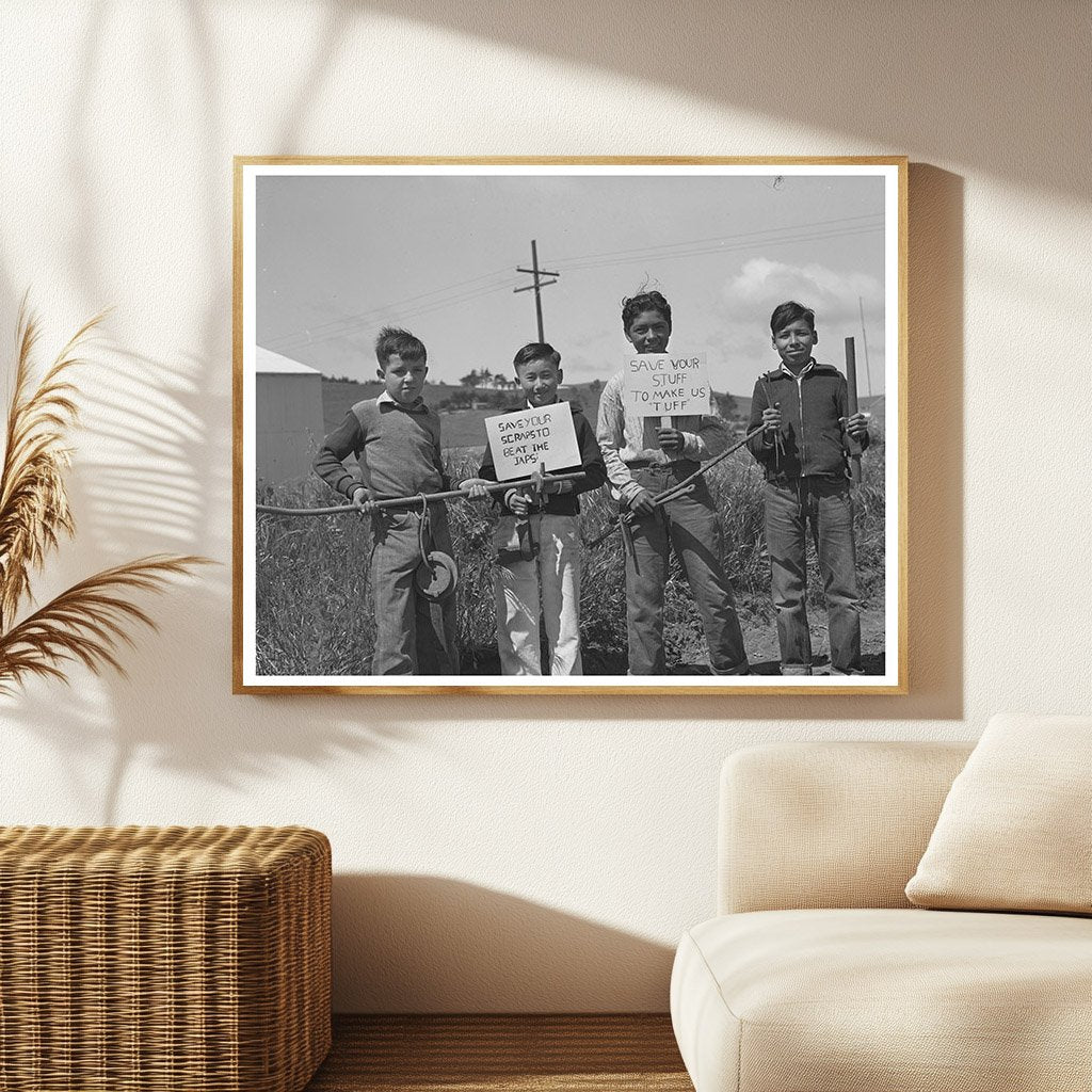 San Juan Bautista Schoolchildren Recycling Scrap Metal 1942
