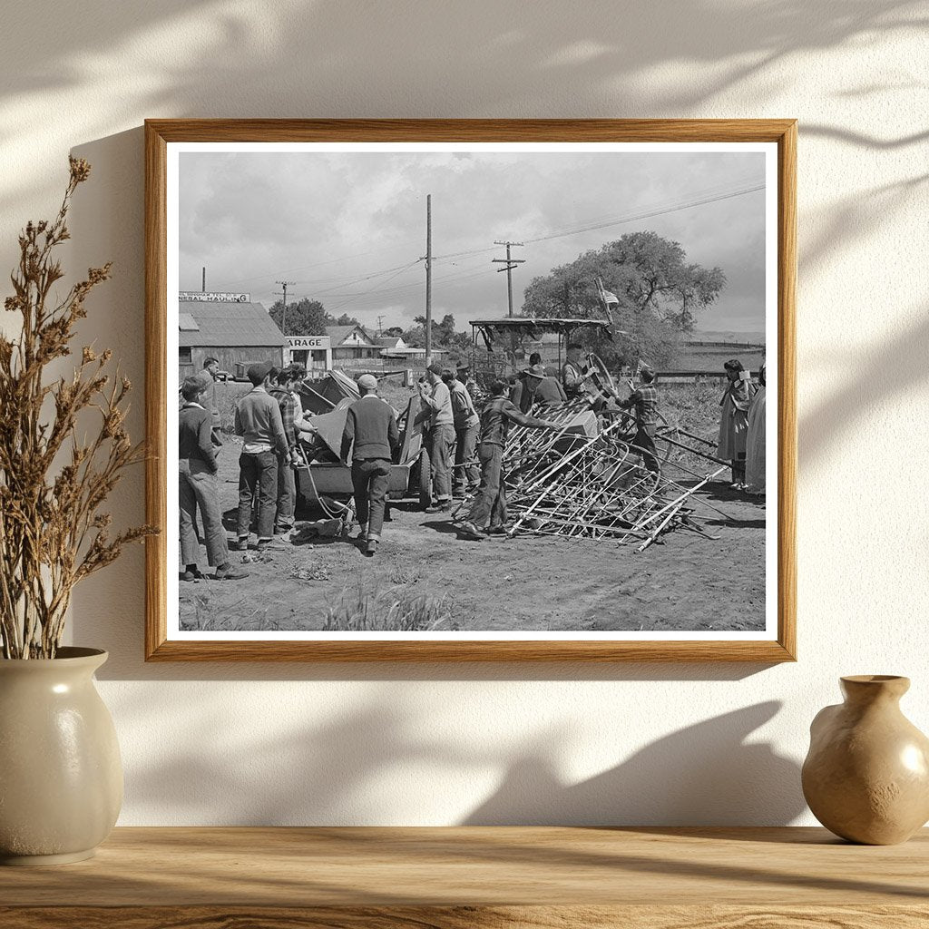 1942 San Juan Bautista Schoolchildren Collecting Scrap Metal