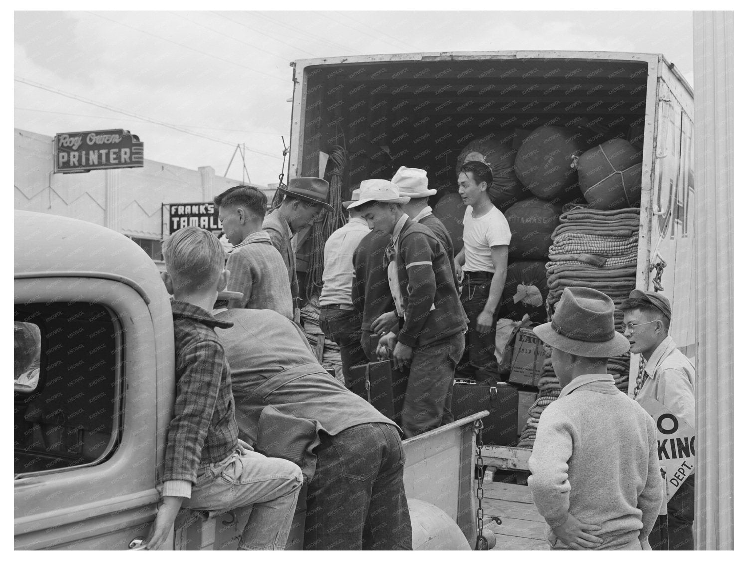 Japanese-American Baggage Loaded for Transport May 1942